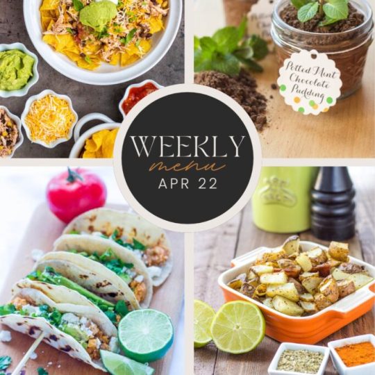 Weekly Menu for the Week Apr 22