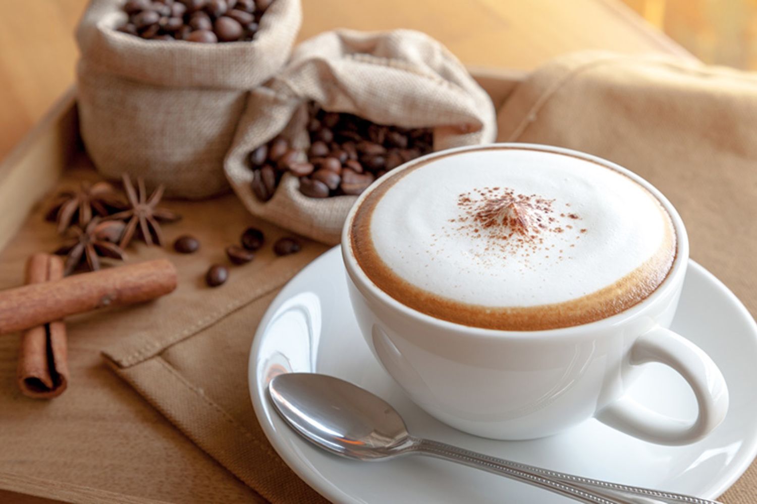 Cappuccino có kết cấu của lớp bọt sữa sẽ dày hơn Latte