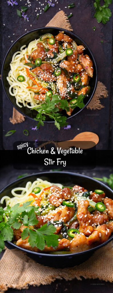 spicy chicken and vegetable stir fry 